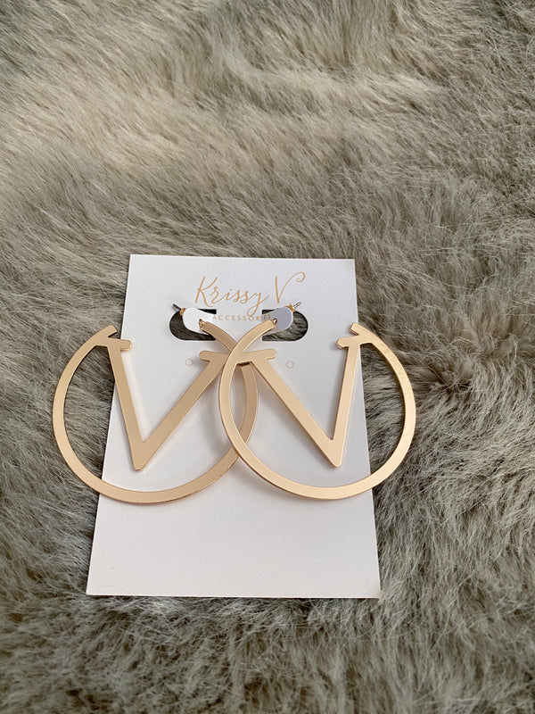 V Hoop Earrings